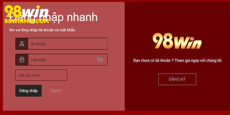 Quy trình đăng nhập 98WIN